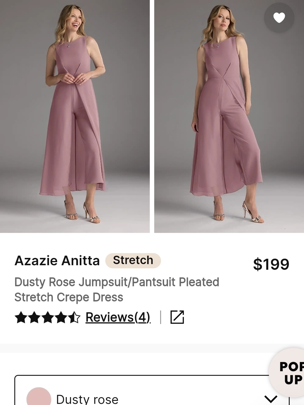 Azazie Dusty Rose Pink Pleated Jumpsuit